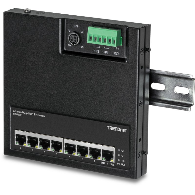 8-PORT INDUSTRIAL GIGABIT POE+ WALL-MOUNT FRONT ACCESS SWITCH