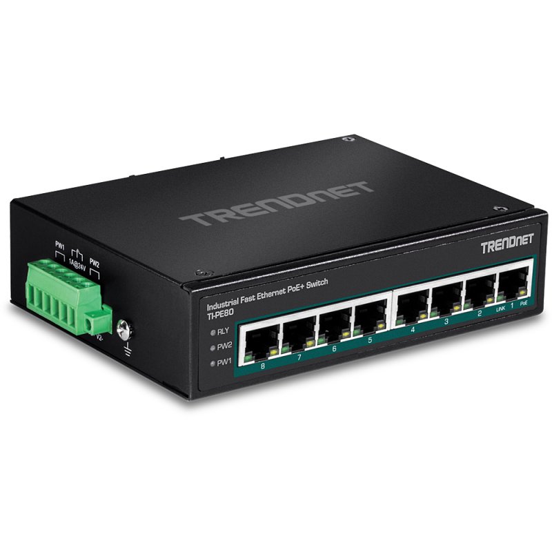 8-PORT IND.FAST ETH POE+ SWITCH DIN-RAIL