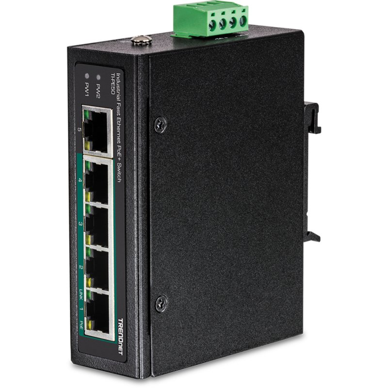 Trendnet TI-PE50 commutateur réseau Non-géré Fast Ethernet (10/100) Connexion Ethernet, supportant l'alimentation via