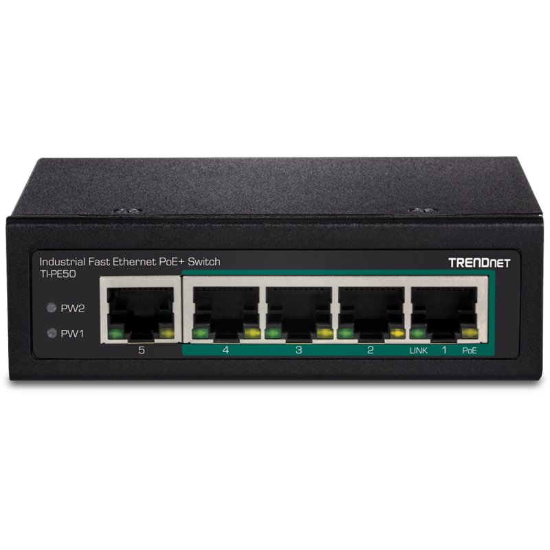 Trendnet TI-PE50 commutateur réseau Non-géré Fast Ethernet (10/100) Connexion Ethernet, supportant l'alimentation via