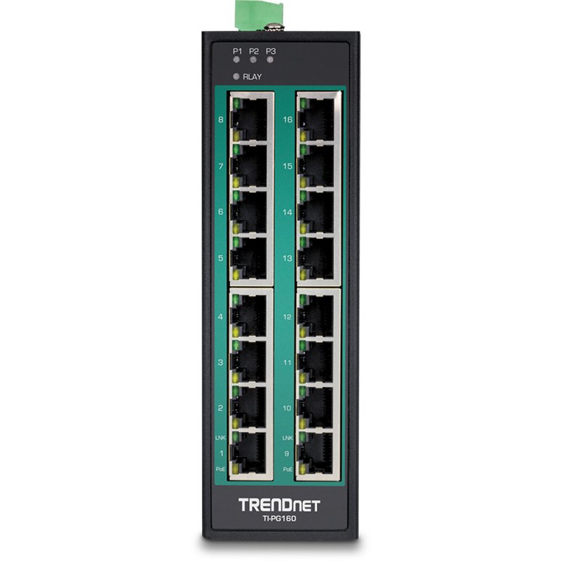 Trendnet TI-PG160 commutateur réseau Non-géré Gigabit Ethernet (10/100/1000) Connexion Ethernet, supportant l'aliment
