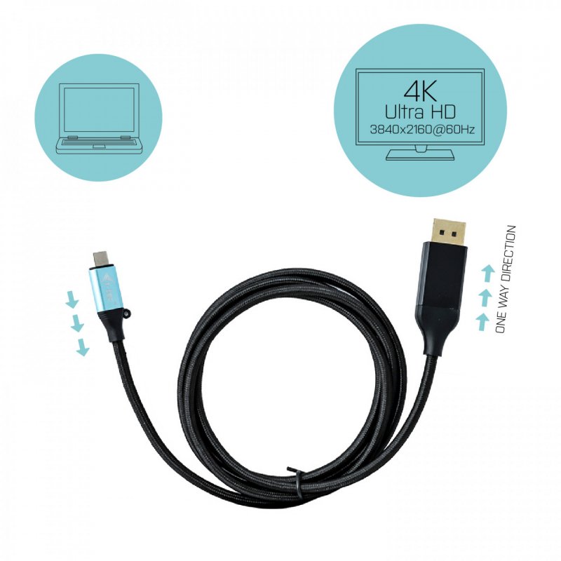 I-TEC USB-C TO DP CABLE 150CM I-TEC USB-C TO DP 4K CABLE 150CM