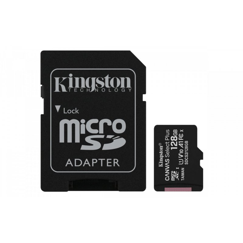 Kingston compatible Canvas Select Plus - Flash-Speicherkarte - 128 GB - microSDXC UHS-I