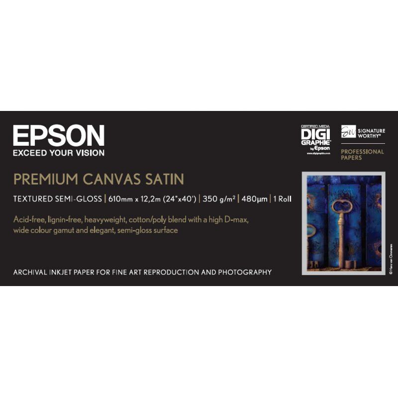 Epson Premium Canvas Satin, 24" x 12,2 m, 350g/m²