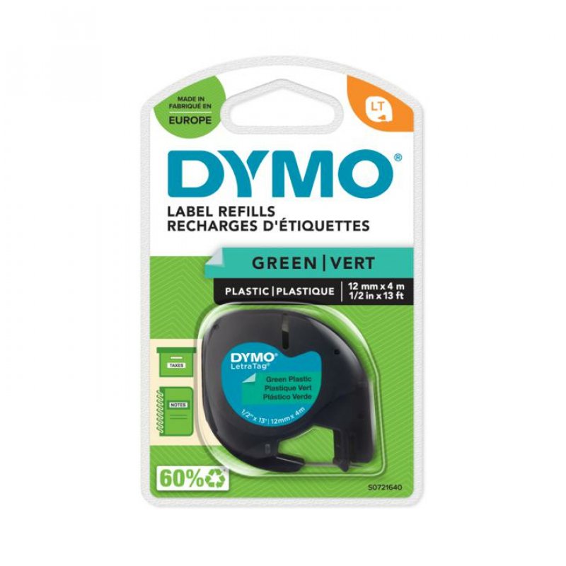 DYMO LetraTAG Ruban d'Étiquettes Noir/Vert
