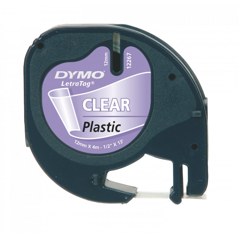 DYMO  LetraTag Plastic Labels - 12mm