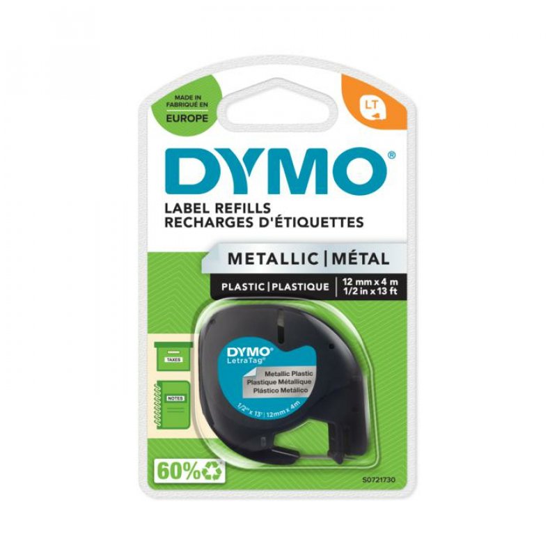 DYMO S0721730 ruban d'étiquette Noir sur fond métallique