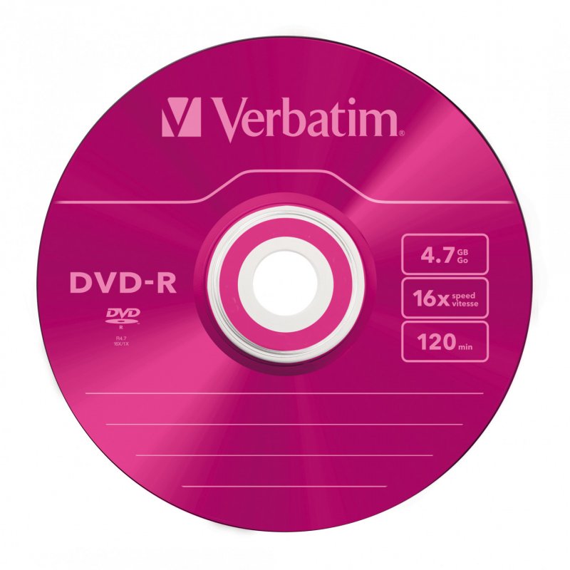 DVD-R/4.7GB 16xspd Colour 5pk SlimCase