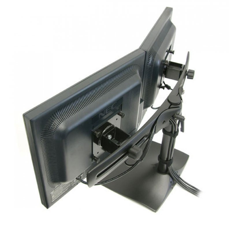 DOUBLE MONITOR HORZ STAND BLACK