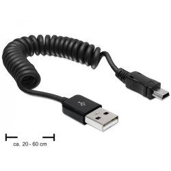 DeLOCK USB 2.0/USB mini 0.6m USB cable USB A Mini-USB A Black