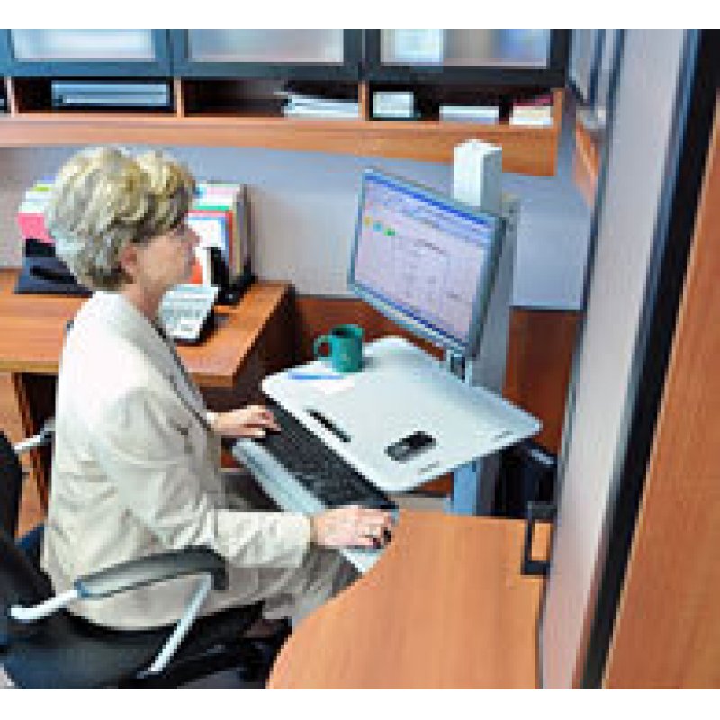 Ergotron WorkFit C-Mod, Single Display Sit-Stand Workstation 68.6 cm (27") Grey Floor