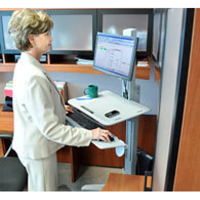 Ergotron WorkFit C-Mod, Single Display Sit-Stand Workstation 68.6 cm (27") Grey Floor