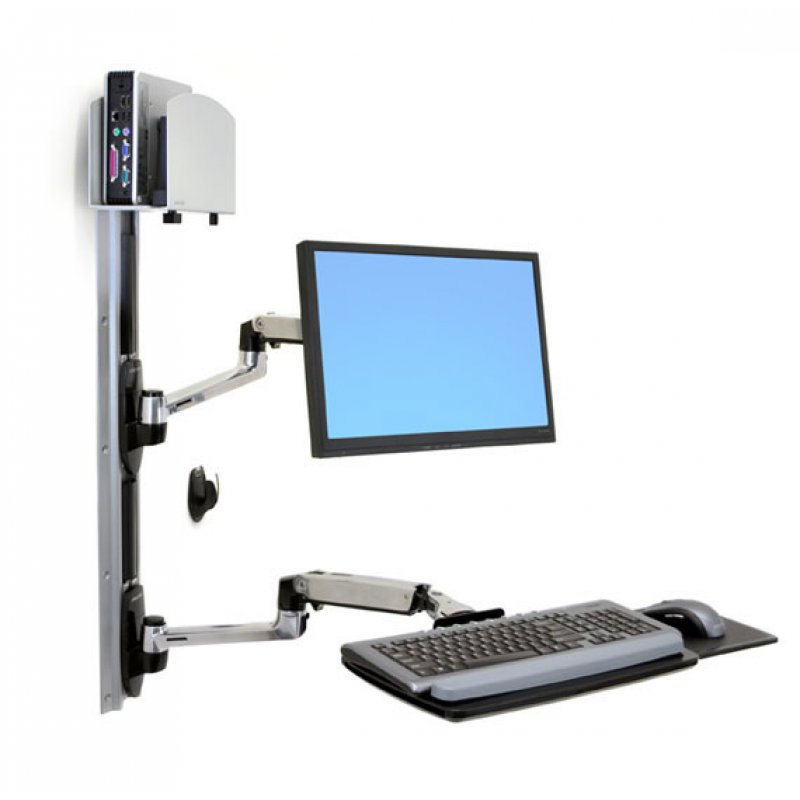LX WALL MOUNT LCD KEYBOARD + UNIVERSAL CPU HOLDER ALUMINIUM