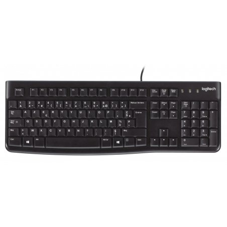 Logitech K120 Corded Keyboard clavier USB AZERTY Belge Noir