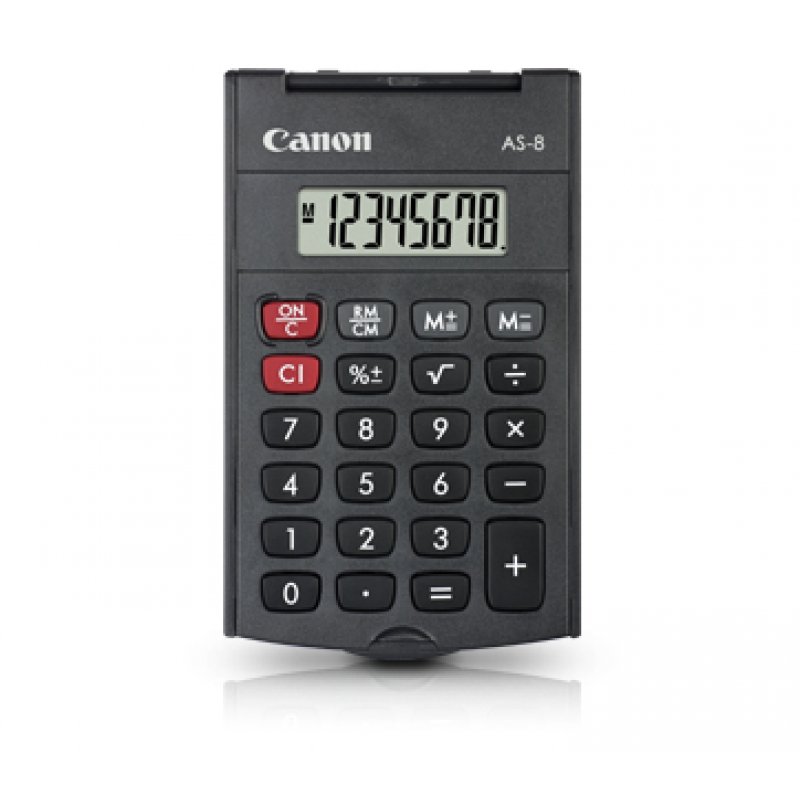 Canon Calculatrice AS-8, fonctionnement par piles