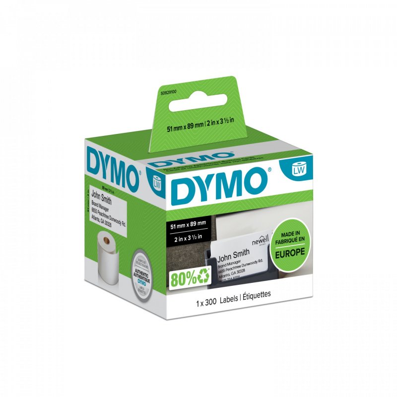 DYMO LW - Cartes de rendez-vous/Badges nominatifs - 51 x 89 mm - S0929100