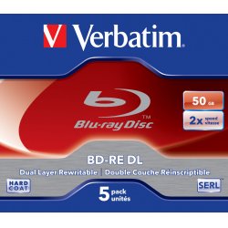 Verbatim BD-RE DL 50GB 2 x 5 Pack Jewel Case 50 Go 5 pièce(s)