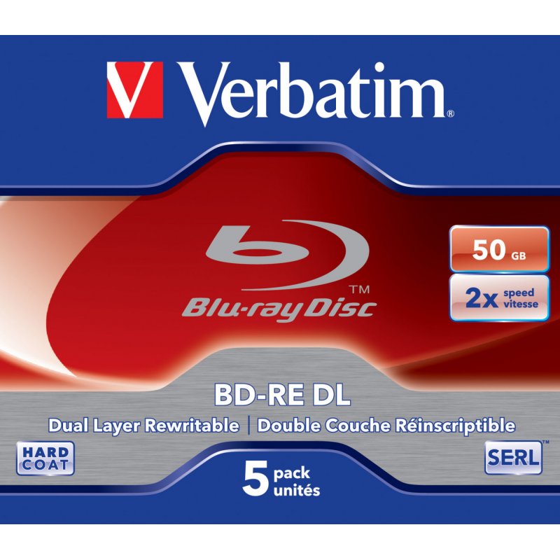 BD-RE DL 50 Go 2x (par 5, boite)