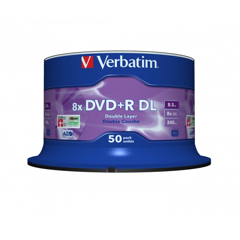 DVD+R/8.5GB 8X MATT SILVER SURFACE