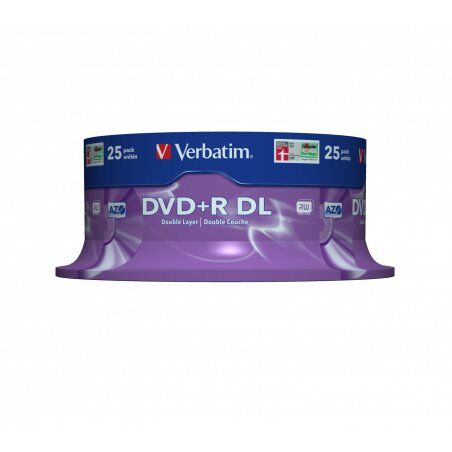Verbatim DVD+R Double Layer 8x Matt Silver 25pk Spindle