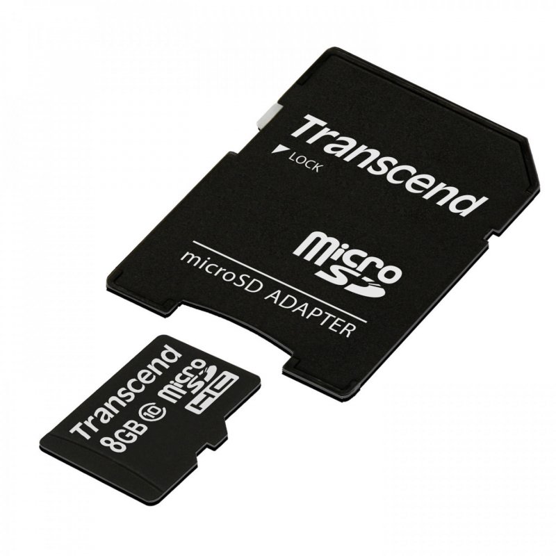 Transcend microSDXC/SDHC Class 10 8GB with Adapter