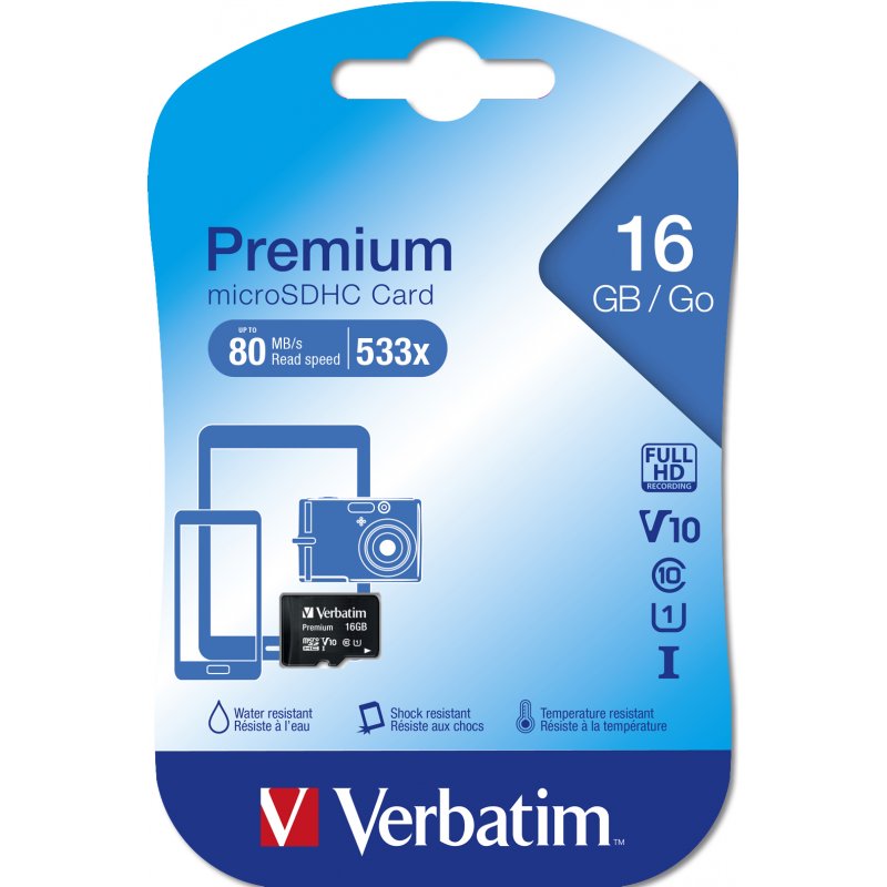 Verbatim compatible - Flash-Speicherkarte - 16 GB - microSDHC