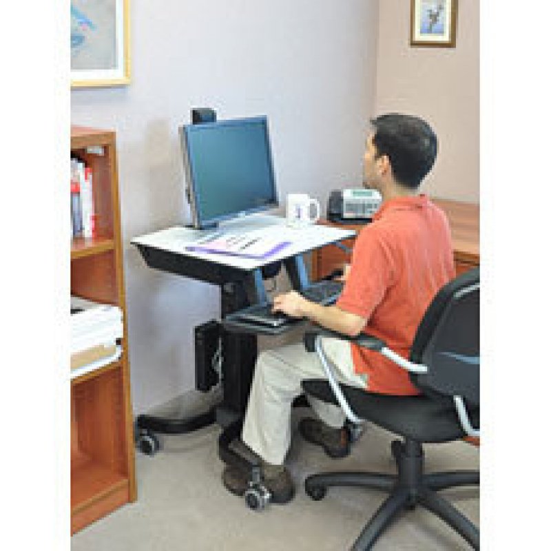 Ergotron WorkFit-C, Single HD Sit-Stand Workstation Black, Grey Multimedia cart