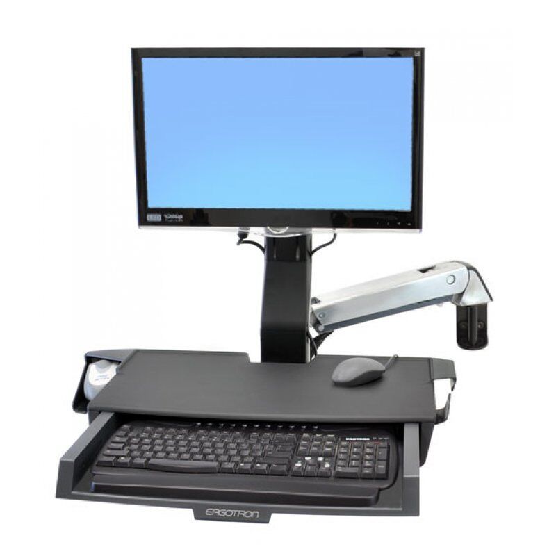 Ergotron StyleView Sit-Stand Combo Arm with Worksurface 61 cm (24") Mur