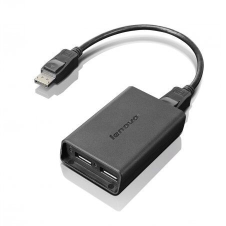 Lenovo DisplayPort to Dual-DisplayPort Monitor Cable câble USB USB A Noir
