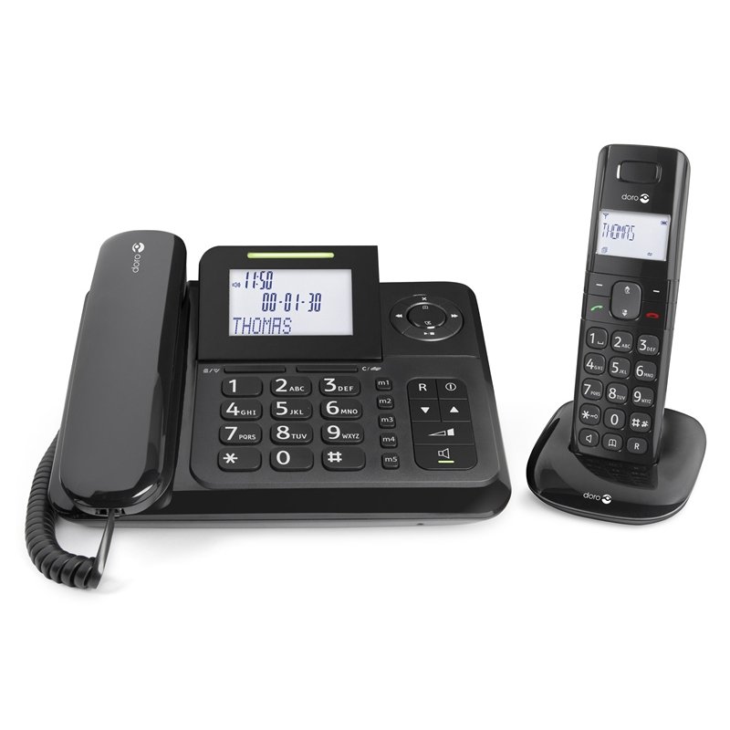 Doro Comfort 4005 Analog/DECT telephone Caller ID Black