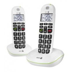 Doro PhoneEasy 110 Téléphone sans Fil pour Seniors avec Touches Grandes et Audio Amplifié (Blanc X 2)