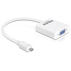 DeLOCK 65347 câble vidéo et adaptateur VGA (D-Sub) HDMI Type D (Micro) Blanc