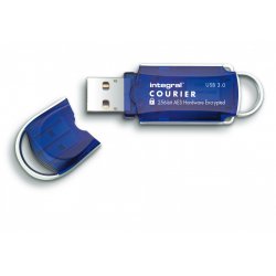 Integral 32GB Courier FIPS 197 Encrypted USB 3.0 lecteur USB flash 32 Go USB Type-A 3.2 Gen 1 (3.1 Gen 1) Bleu, Argent