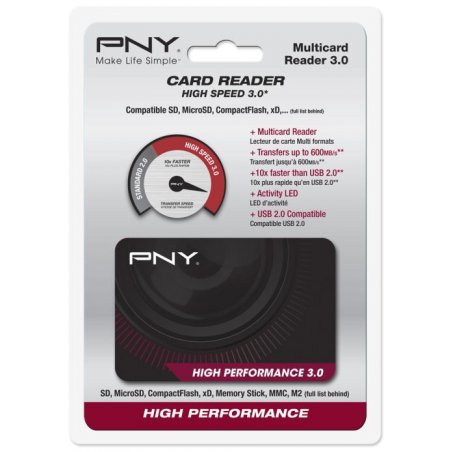 PNY High Performance Reader 3.0 card reader USB 3.2 Gen 1 (3.1 Gen 1) Black