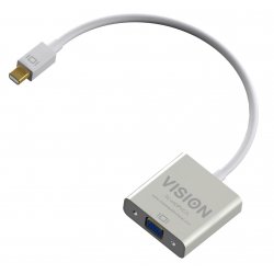 Vision TC-MDPVGA video cable adapter 0.220 m Mini DisplayPort VGA (D-Sub) White
