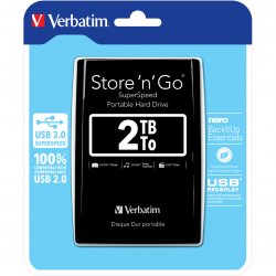 Verbatim Disque dur portable USB Store 'n' Go 3.0, 2 To, noir