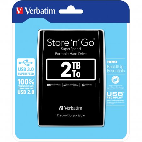 Verbatim compatible ext HDD 2.5" 2TB USB 3.0 black