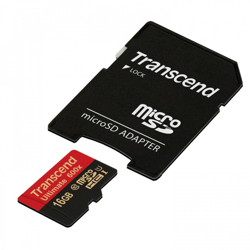 TRANSCEND 16GB microSDHC Class10 U1,MLC,