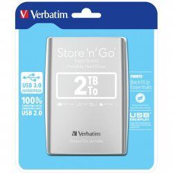 Verbatim Store 'n' Go USB 3.0 Portable Hard Drive 2TB Silver