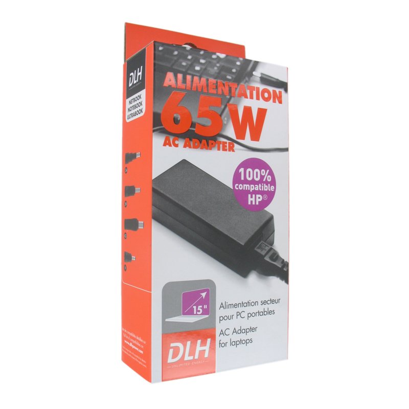 DLH ALIMENTATION SECTEUR 65W HP 100% COMPATIBLE (sauf USB-C)
