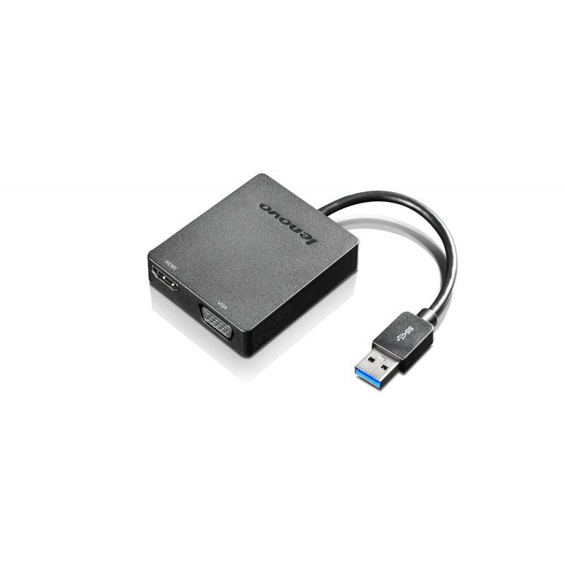 Lenovo Universal USB 3.0 to VGA/HDMI USB Type-A Black