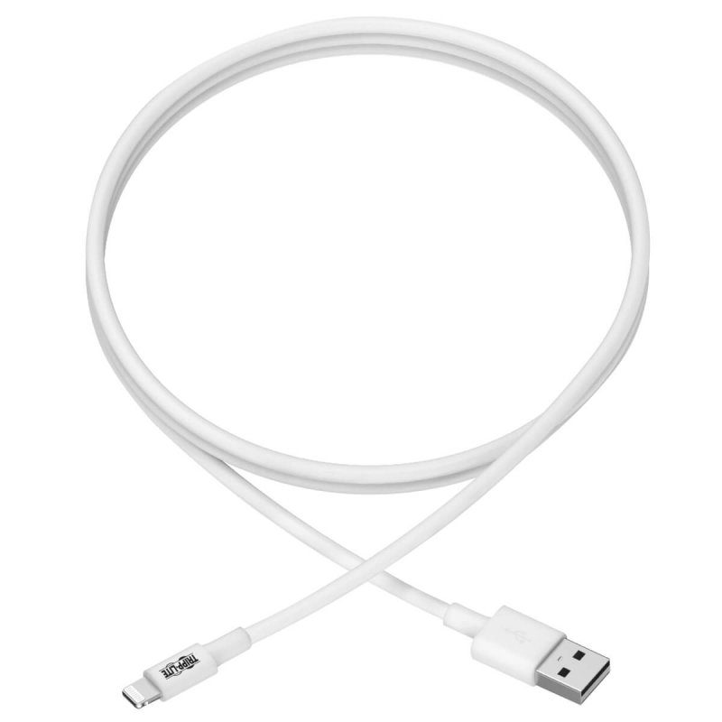 Tripp Lite M100-003-WH USB-A to Lightning Sync/Charge Cable (M/M) - MFi Certified, White, 3 ft. (0.9 m)