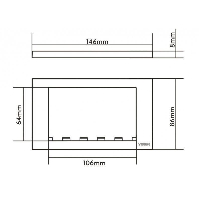 Vision TC3 SURR2G wall plate/switch cover White