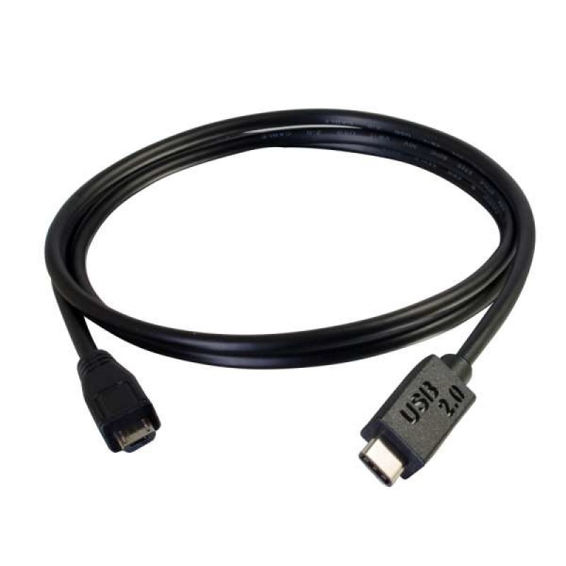 C2G USB 2.0, C - Micro B, 2m câble USB USB C Micro-USB B Noir