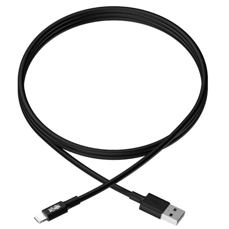 Tripp Lite M100-10N-BK USB-A to Lightning Sync/Charge Cable, MFi Certified - Black, M/M, 10 in. (0.25 m)