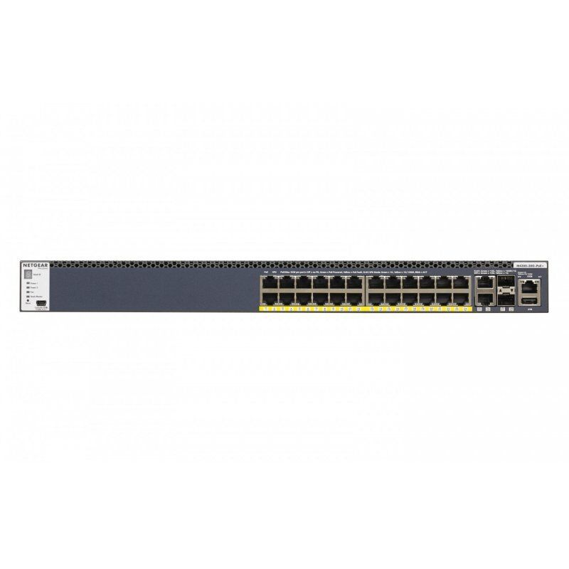 NETGEAR M4300-28G-PoE+ Managed L2/L3/L4 10G Ethernet (100/1000/10000) Power over Ethernet (PoE) 1U Black