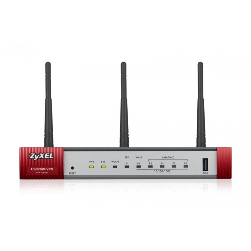 Zyxel USG20W-VPN-EU0101F routeur sans fil Gigabit Ethernet Bi-bande (2,4 GHz / 5 GHz) Gris, Rouge