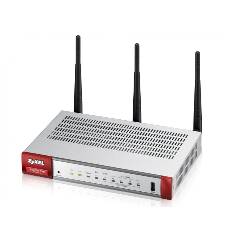 Zyxel USG20W-VPN-EU0101F routeur sans fil Gigabit Ethernet Bi-bande (2,4 GHz / 5 GHz) Gris, Rouge