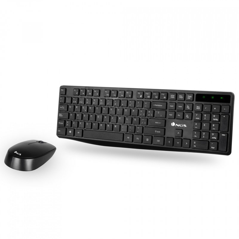 NGS Allure Kit, AZERTY, FR keyboard Mouse included RF Wireless French Black