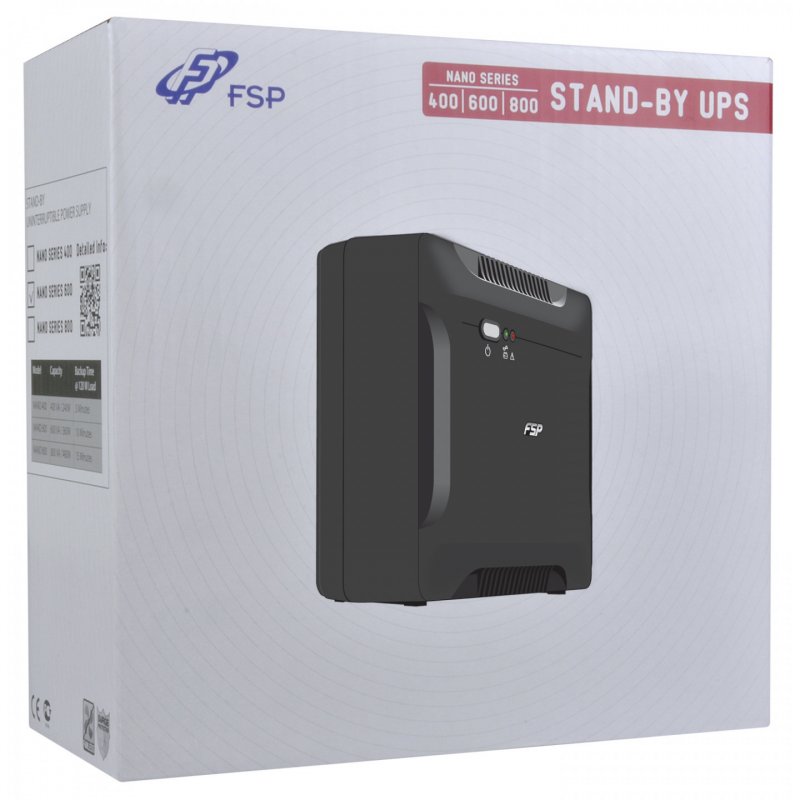 FSP/Fortron Nano 800 uninterruptible power supply (UPS) Standby (Offline) 0.8 kVA 480 W 2 AC outlet(s)